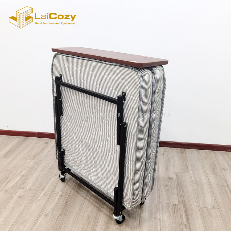 Hotel Metal Frame Rollaway Bed Portable Folding Beds with Spring Mattress For Adults Kids