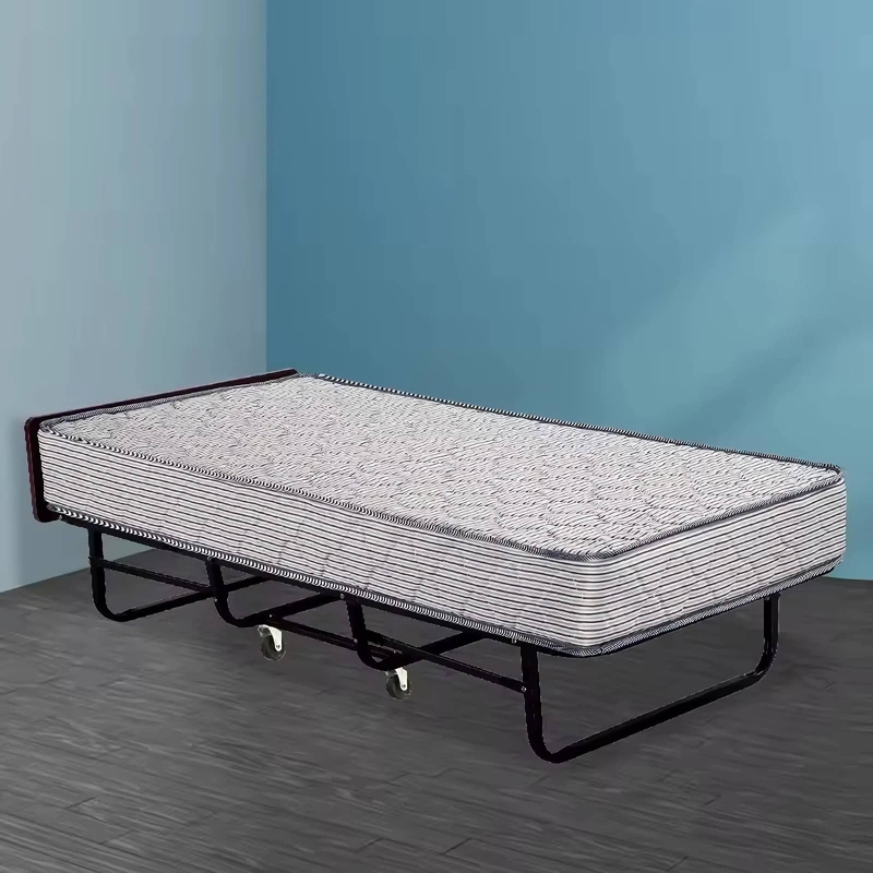 Luxury Hotel Guestroom Metal Portable Folding Bed Folding Guest Bed with Memory Foam Mattress