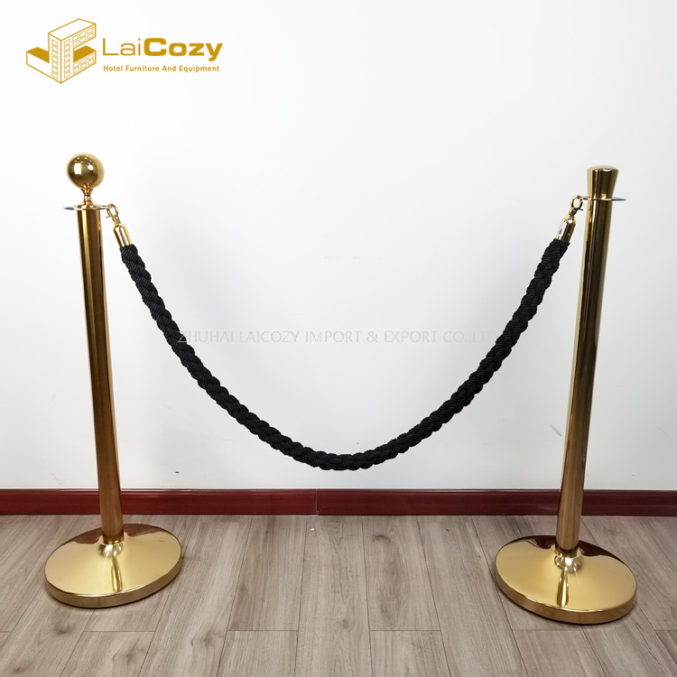 Bank Hotel Black Crowd Control Stanchions Barrier Rope 