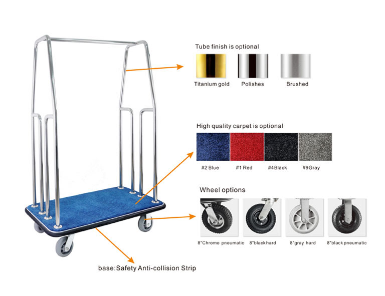 Unique Wheeled Luggage Bellman Cart