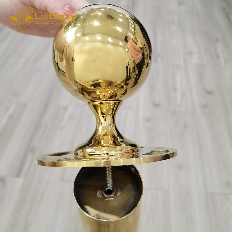 Ball top titanium golden stainless steel stanchion post 