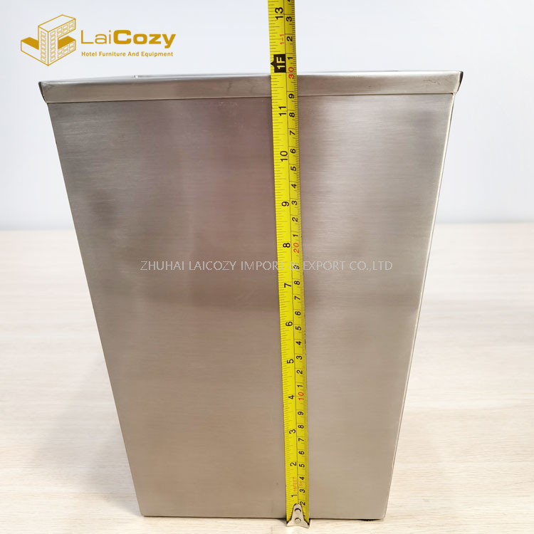 Guestroom square design stainless steel indoor metal dustbins