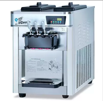 What are the specific details of cleaning the stainless steel counter top soft ice cream maker machine