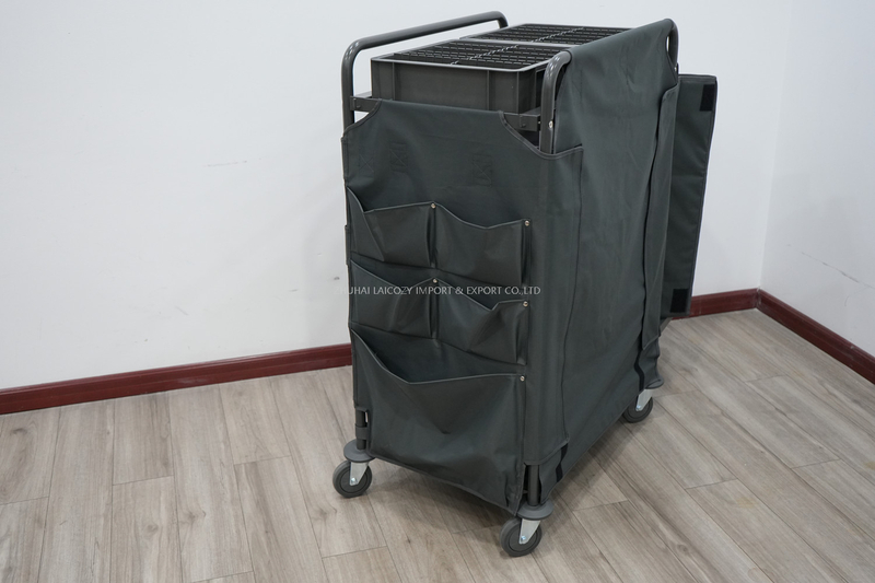 Hotel Room Service Steel Cleaning Cart Housekeeping Trolley Cleaning Carts
