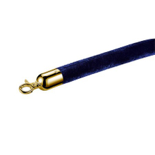 Velour Rope with Blue Color Polished Finish Hook Used On The Crowd Control Queue Pole Barrier Stanchion Post