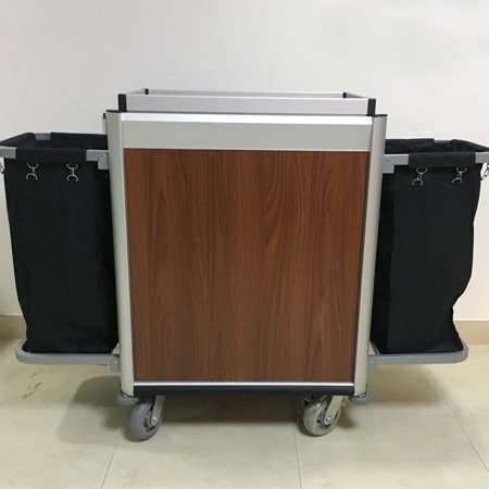 Hot Sale High Quality Hotel Aluminum Housekeeping Maid Service Trolley