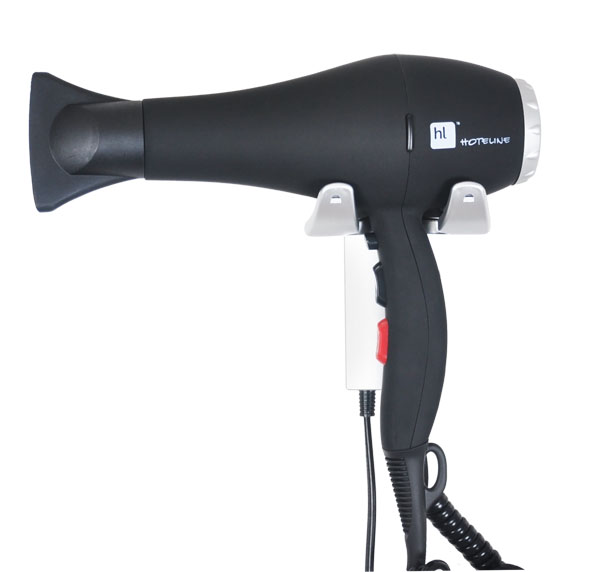 black wall mounted hair dryer