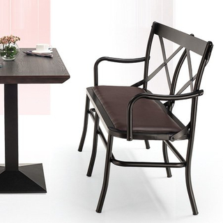Hotel Restaurant Steel Chair Long Chairs PU Leather Iron Chair