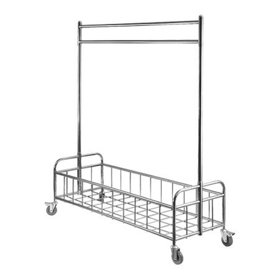 Housekeeping wheeled stainless steel garment cart for hotel