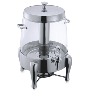 Good Quality 304 Stainless Steel Buffet PC transparent Cold Hot Juice Dispenser