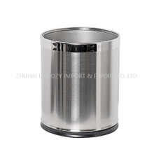 Guestroom Round Stainless Steel Indoor Dustbins Two Layer