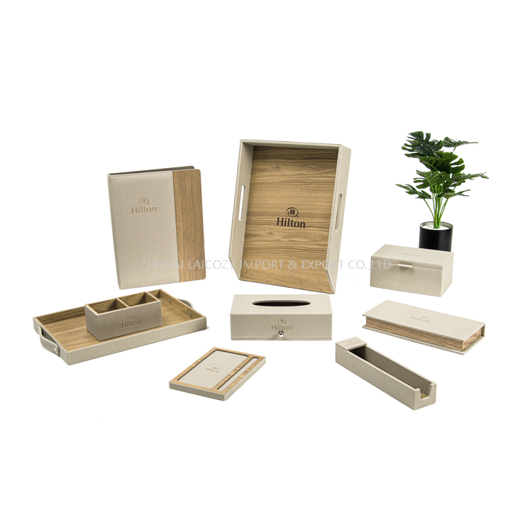 Hilton Hotel Guestroom Customized Bamboo Leather Set