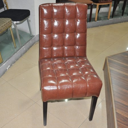 Hotel Deluxe Steel Brown PU Seat Banquet Chair 