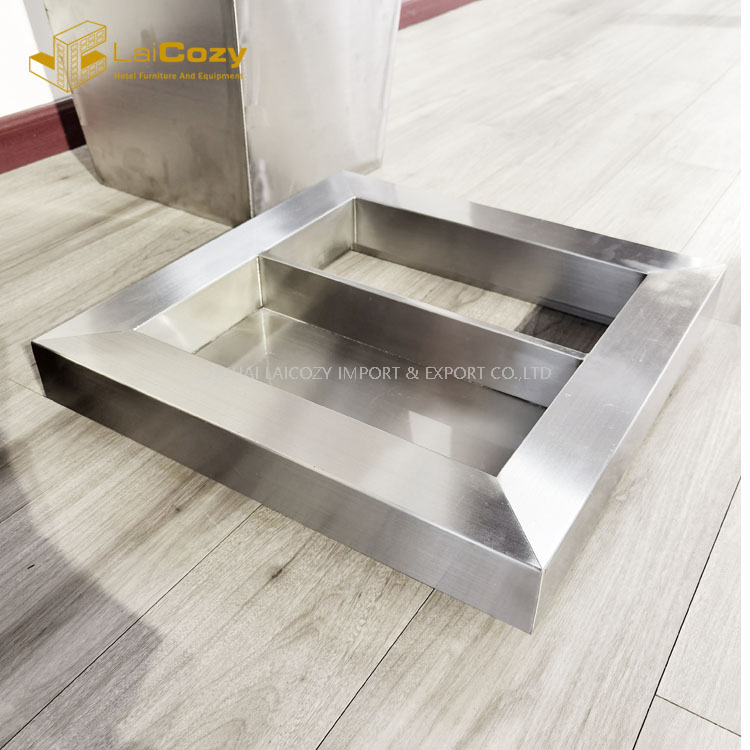 Luxury hotel lobby stainless steel indoor dustbins with ashtray
