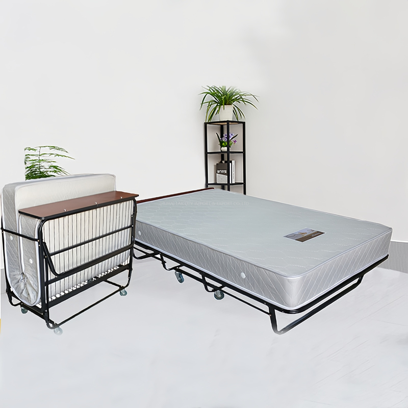 Wholesale Hotel Standing Rollaway Adjustable Foldable Metal Bed Frame With Wheels