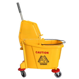 Yellow 36L Side Press Squeeze Mop Wringer Trolley