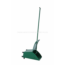 Hotel Green Iron Windproof Garbage Shovel Dustpan With Metal Long Handle