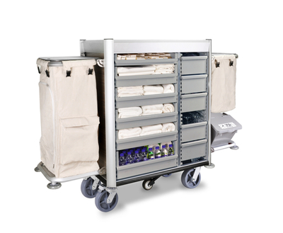Deluxe Aluminum Housekeeping Cart  Ships From LodgMate Fully Assembled