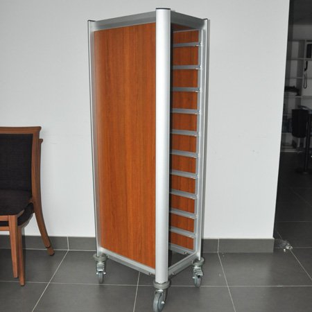 Rolling Aluminium Tray Transportation Trolley For Restaurant 