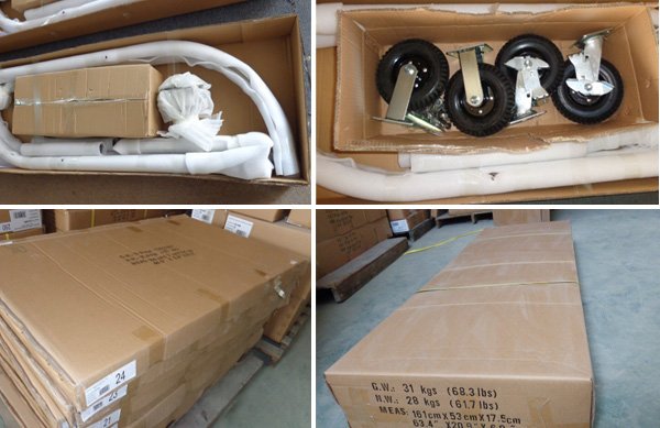 packaging of luggage carts