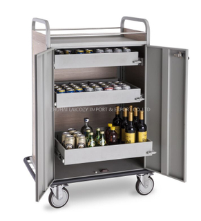 High Quality 5 Star Hotel Grey Board Beverage Restock Cart Multi-function Trolley