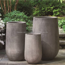 Customized Factory Wholesale Garden Flowerpot Fiberglass Lightweight Cement Round Planter Box