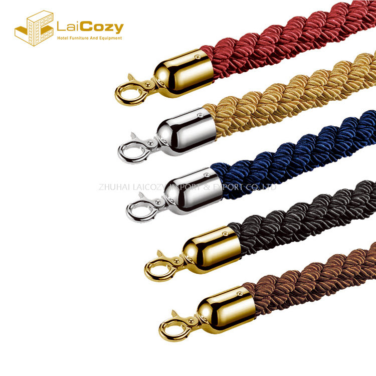 Crowd control polished stainless steel red barrier rope 