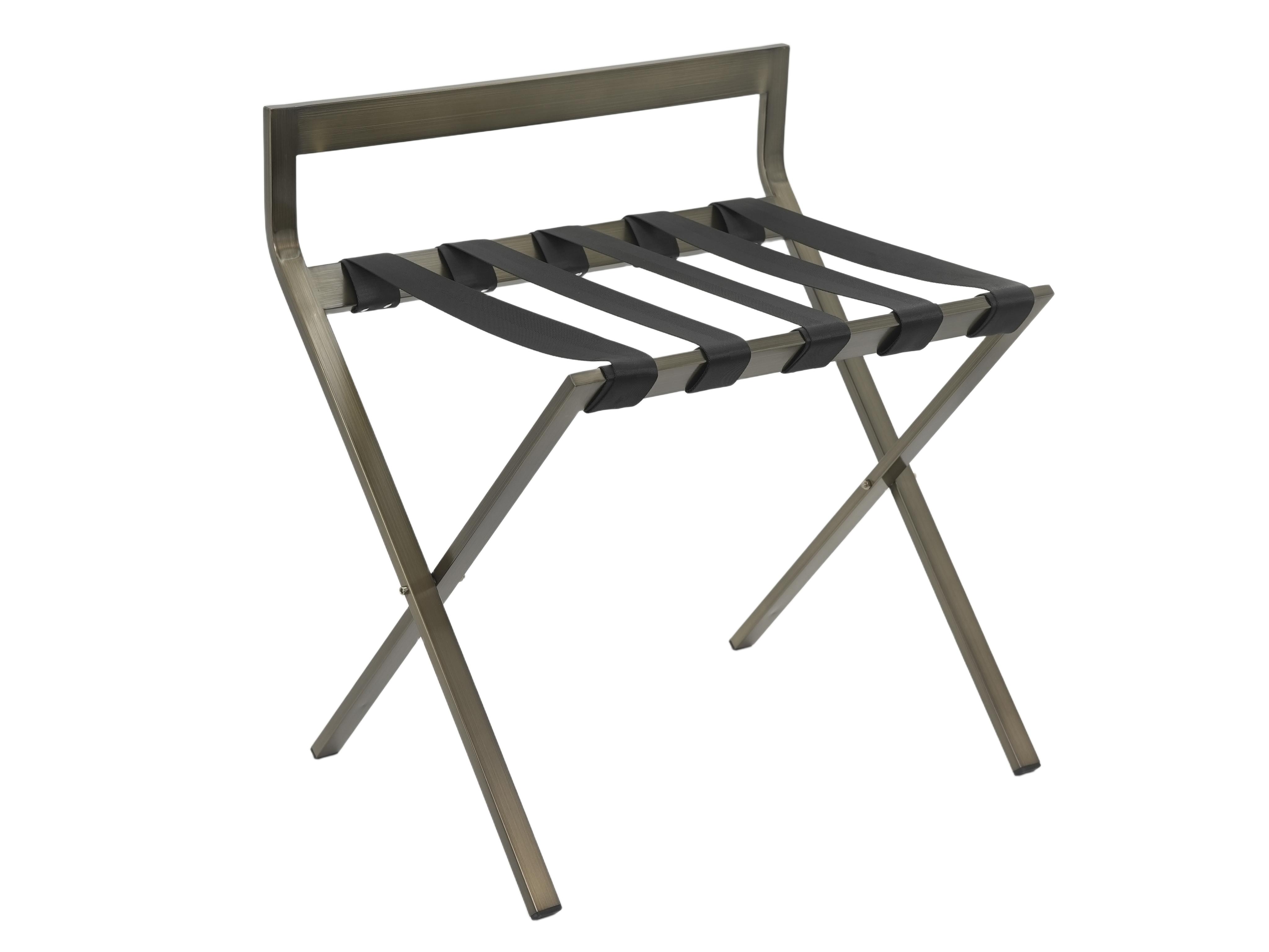 hotel luggage rack with backrest