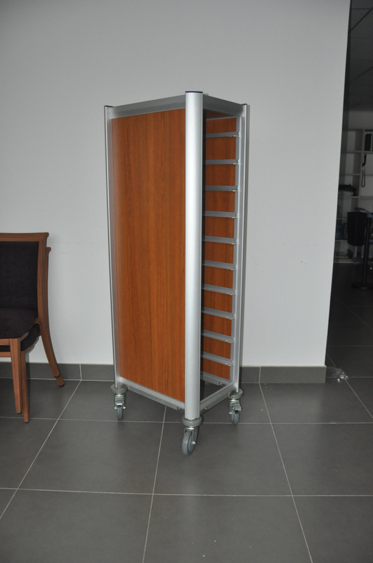 Rolling Aluminium Tray Transportation Trolley For Restaurant 