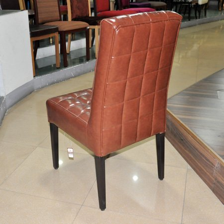 Hotel Deluxe Steel Brown PU Seat Banquet Chair 