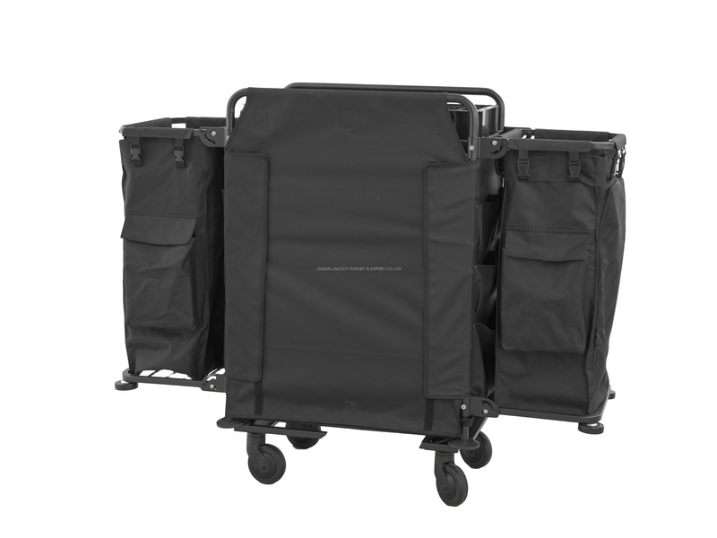 New Arrival 2025 Heavy Duty Housekeeping Cart | Hotel Maid Trolley with Side Laundry Bags