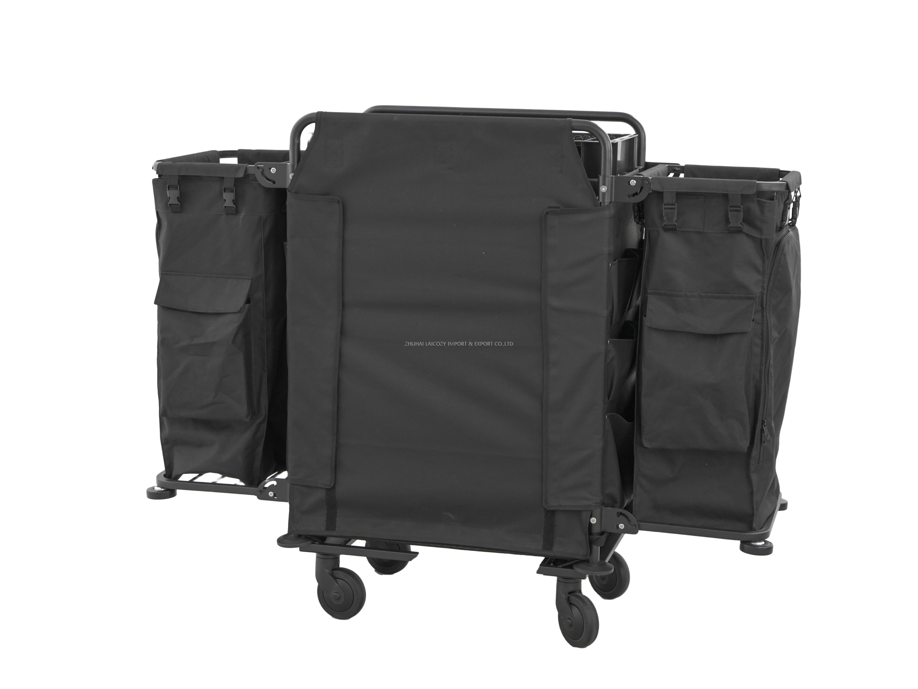 New Arrival 2025 Heavy Duty Housekeeping Cart | Hotel Maid Trolley with Side Laundry Bags