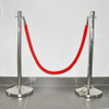Crowd control velour stanchion ropes with stainless steel hooks