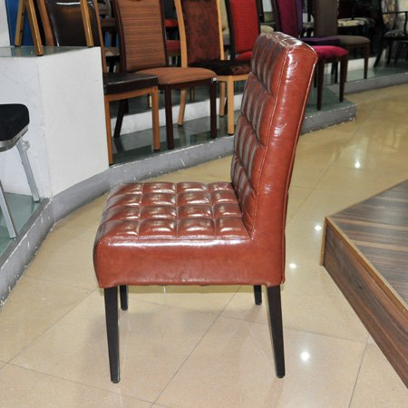 Hotel Deluxe Steel Brown PU Seat Banquet Chair 