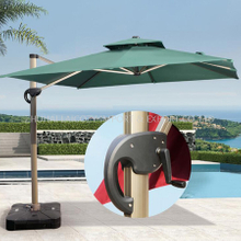 New Style Square Umbrella with Marble Base for Swimming Pool