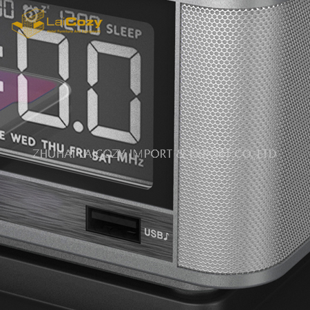 Modern Hotel M7 Blue-tooth LED Digital Alarm Clock with QI Wireless Charging FM Stereo Radio