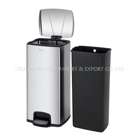 Factory Wholesale Good Quality Stainless Steel 30L Kitchen Pedal Dust Bin Trash Can