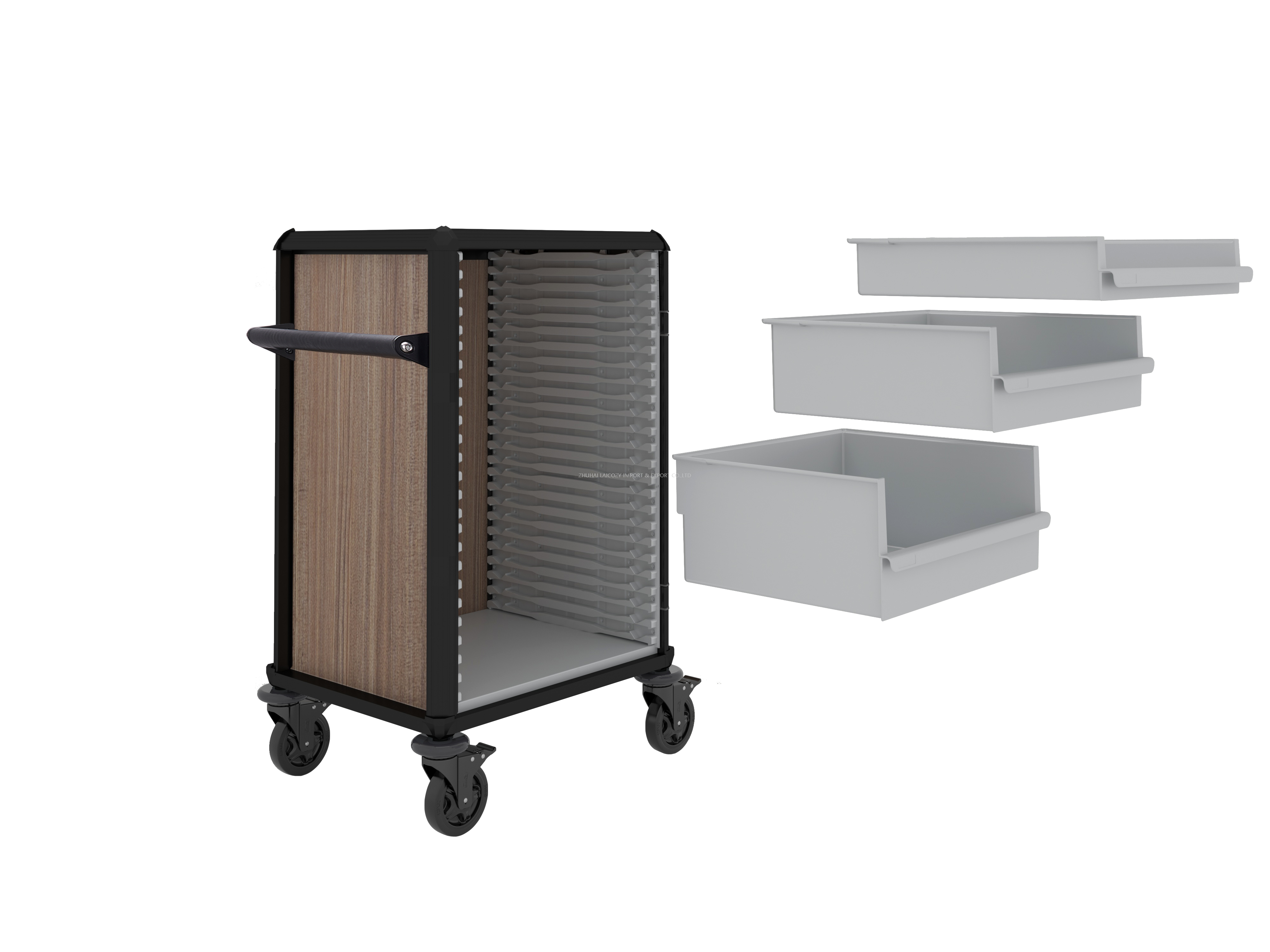  Aluminium Heavy Duty Housekeeping Trolley Multi-function Maid Cart with Removable Drawers