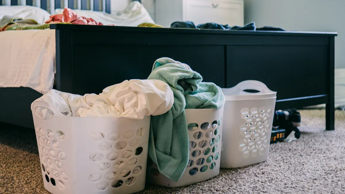Storage and Space for Foldable Laundry Carts
