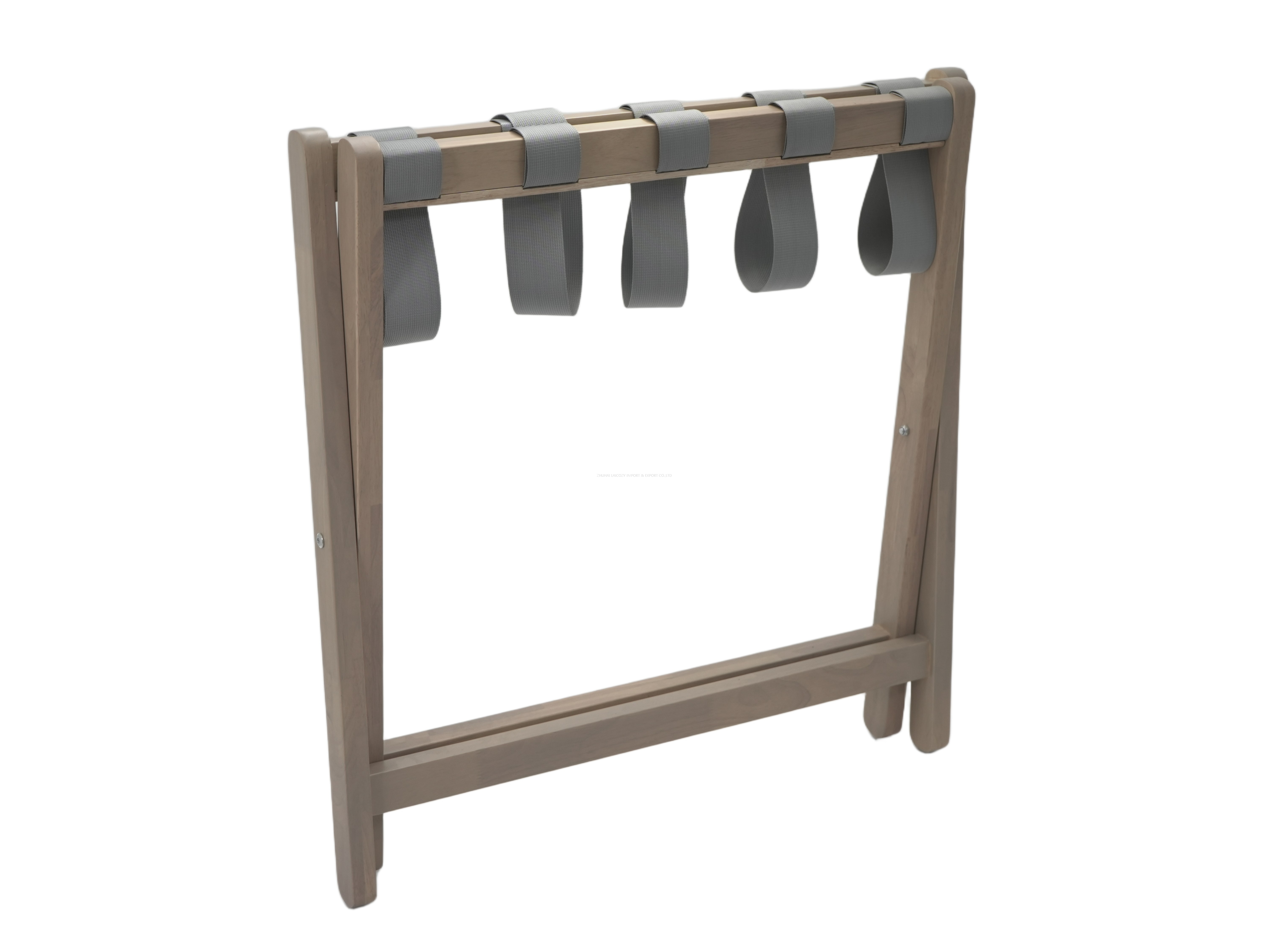 Hotel Foldable Wooden Luggage Rack With Nylon Straps