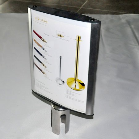 Aluminium display sign board with stainless steel holder for lobby