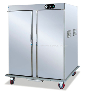 Hotel Kitchen Stainless Steel 2 Doors Mobile Electric Food Warmer Cabinet Trolle
