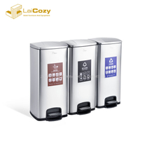 Fireproof Staliness Steel Classify Pedal Dustbins 