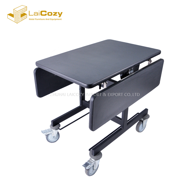 Hotel Wooden Folding Restaurant Rectangle Hot Food Room Service Trolley 