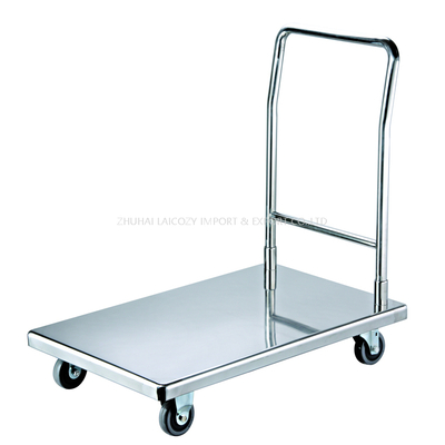 Hotel Stainless Steel Pushing Cart Transportation Trolley