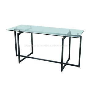 Factory Customized Hotel Restaurant Display Steel Frame Tempered Glass Rectangular Buffet Table