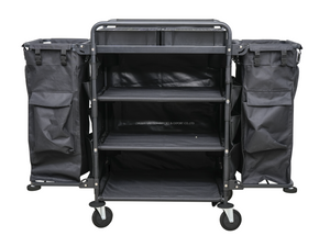 Black Hotel Room Housekeeping Cleaning Trolley Housekeeping Cart Service Trolley