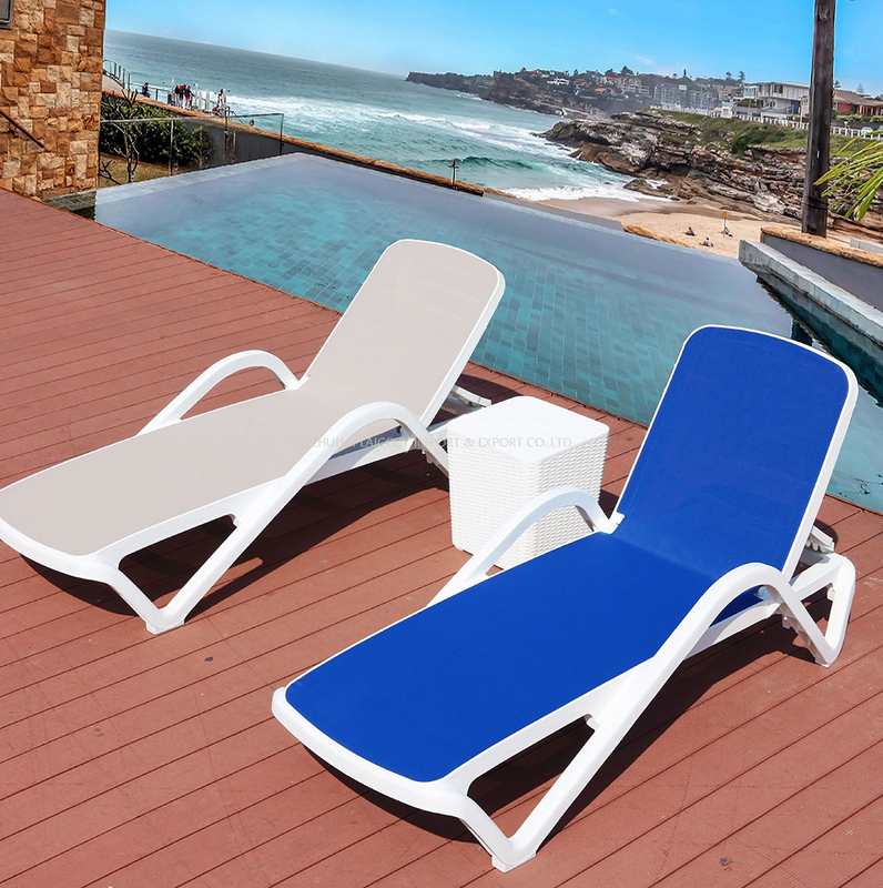 Wholesale Hotel Outdoor Plastic Fabric Garden Sunbed Sea Beach Lounge Chair