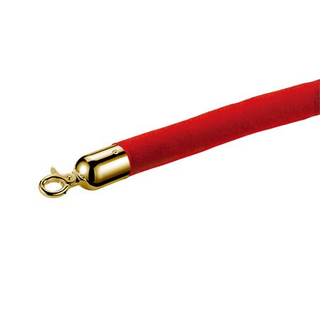 Red Velour Ropes with Golden Hooks for Stanchion