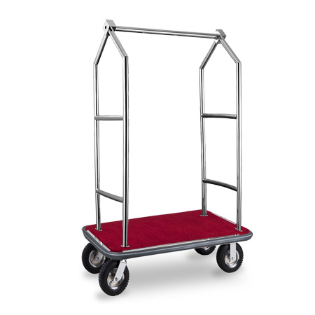 Hotel stainless steel heavy duty luggage bellman cart with wheels